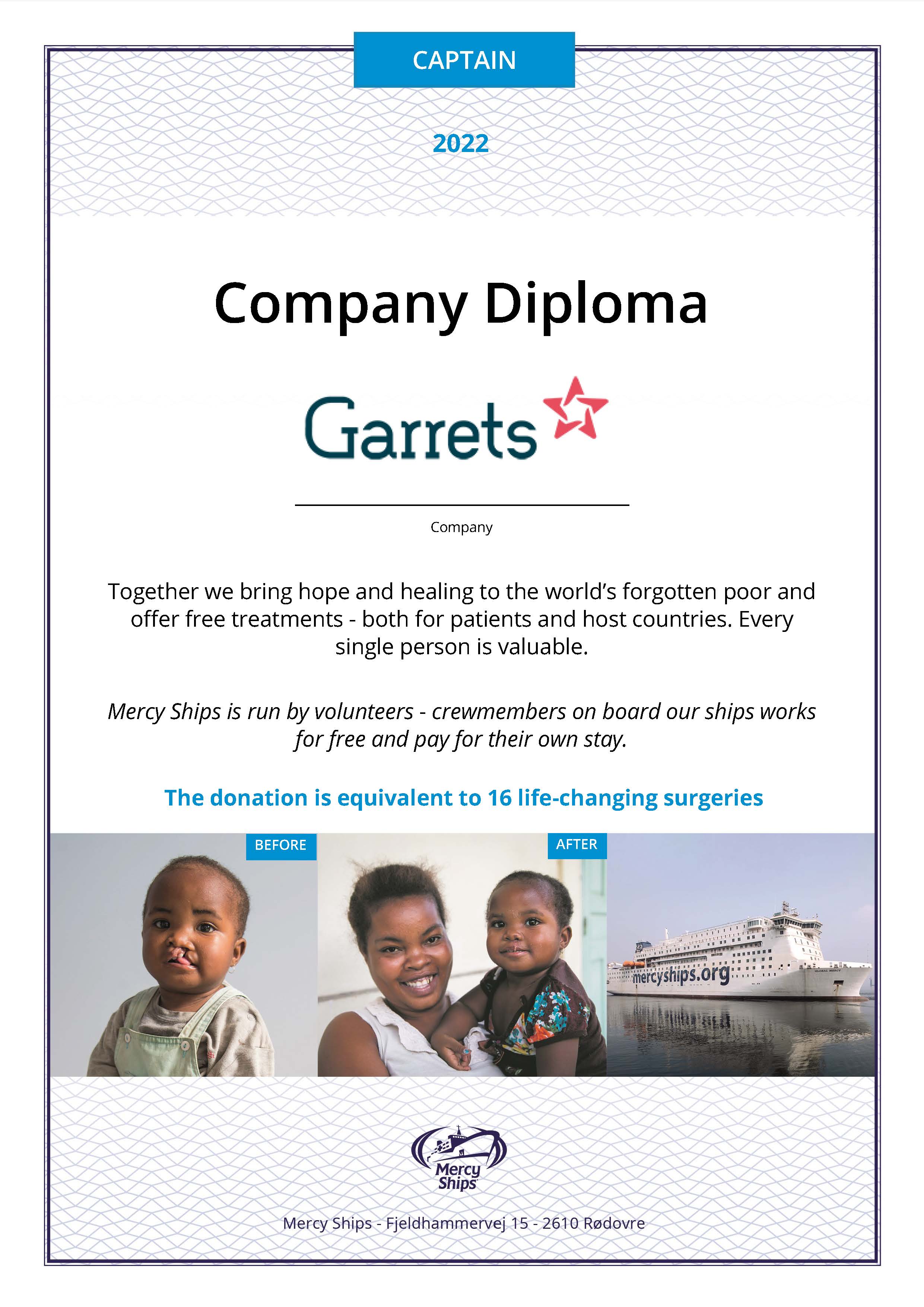 Mercy Ships - Company Diploma Garrets International